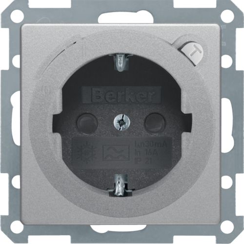 Berker 47086084 Schutzkontakt-Steckdose mit FI-Schutzschalter, 30mA