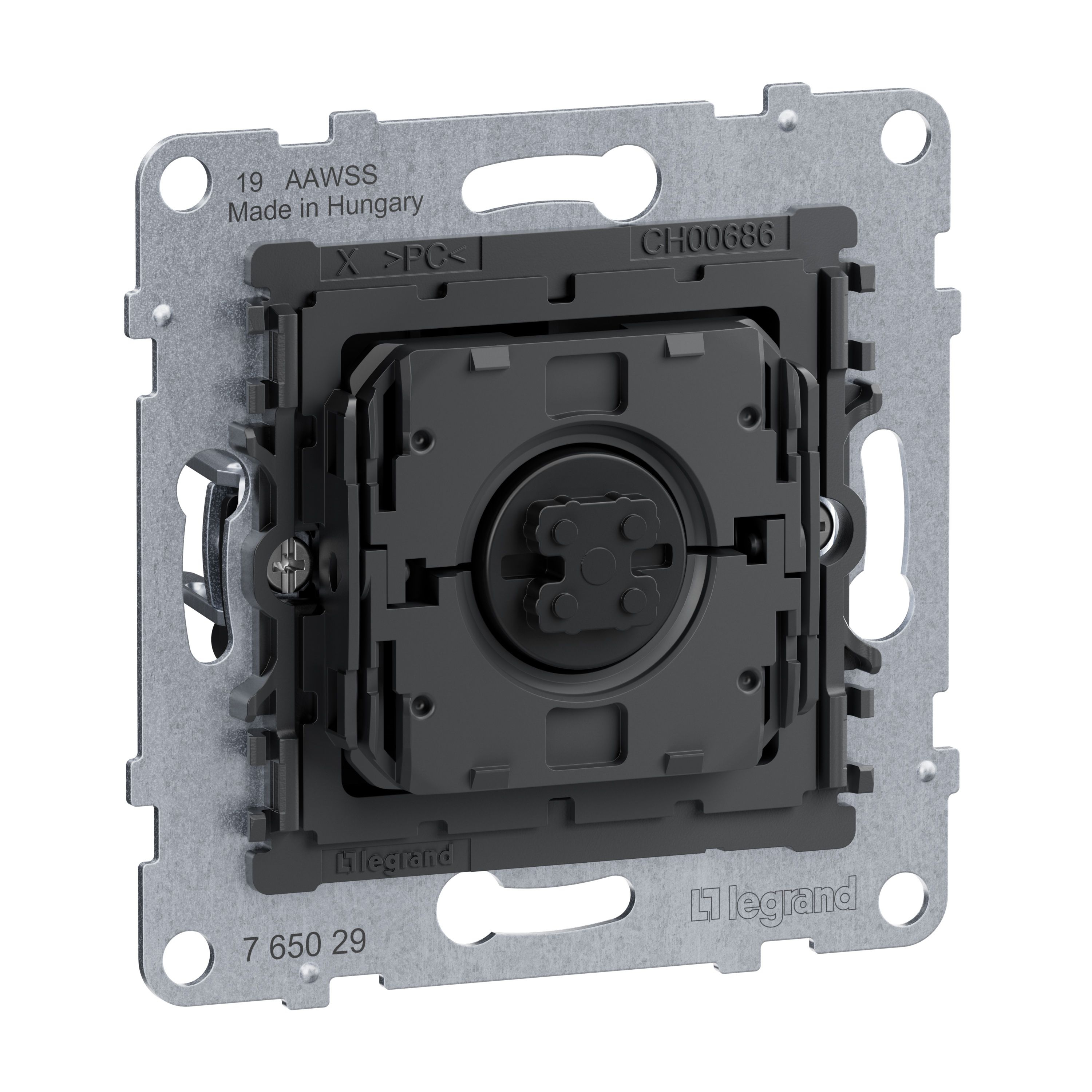 Legrand 765029 SEANO Einsatz Rollladen-/Jalousieschalter, 3 Tasten-System, Umschaltzeit 0,5 Sek, nicht beleuchtbar