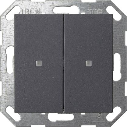 Gira 517328 Taster Wippe 2-fach , One und KNX, System 55, anthrazit