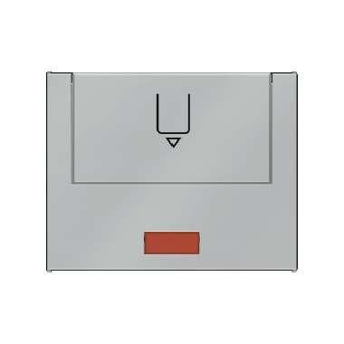 Berker 16417104 Hotelcard-Schaltaufsatz mit Aufdruck und roter Linse, K.5, edelstahl matt lackiert