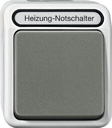 Merten MEG3643-8029 Heizungs-Notschalter, Aus, 3-polig mit Kontrolllicht, AQUASTAR, lichtgrau
