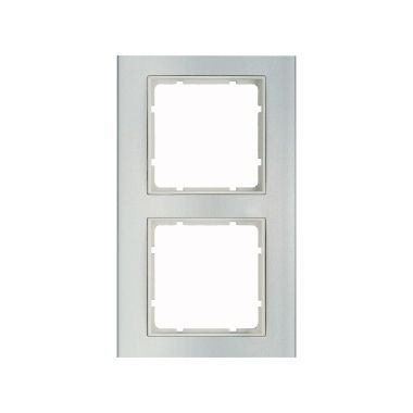 Berker 10123904 Rahmen 2-fach, B.3, Alu/polarweiß matt, Aluminium eloxiert