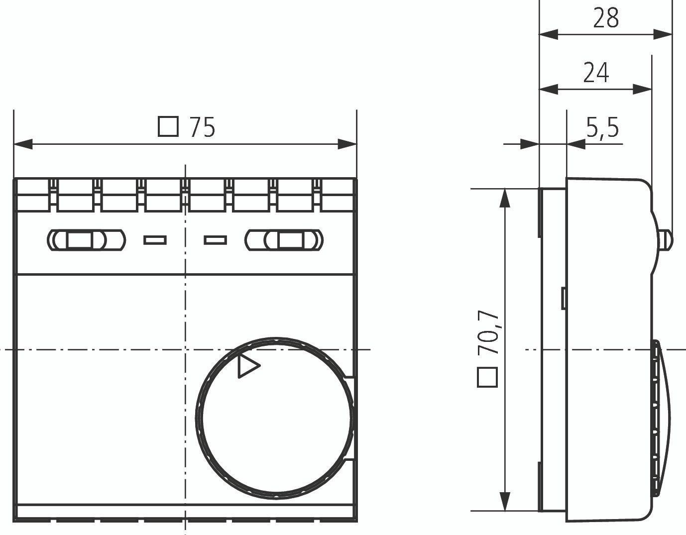 Theben 7090001 RAMSES 709 Raum-Thermostate, Umschaltk. für Heizen bzw. Kühlen, 3-fach Wahlsch.