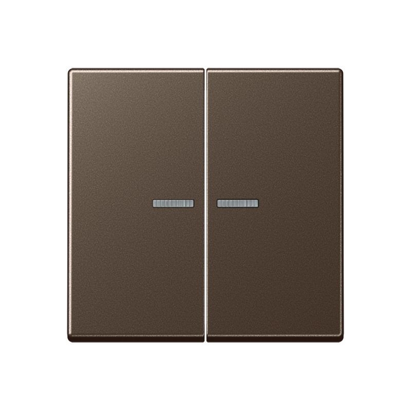 Jung A102KO5MO Wippe mit Lichtleiter für Taster 2-fach, Duroplast lackiert, F10, Serie A, mokka