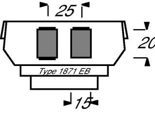 Busch-Jaeger 1871 EB Sockel 2 x 6- und 8-polige Modular-Jack Kat. 3, AMP, anthrazit, Datenkommunikationssystem (DKS)
