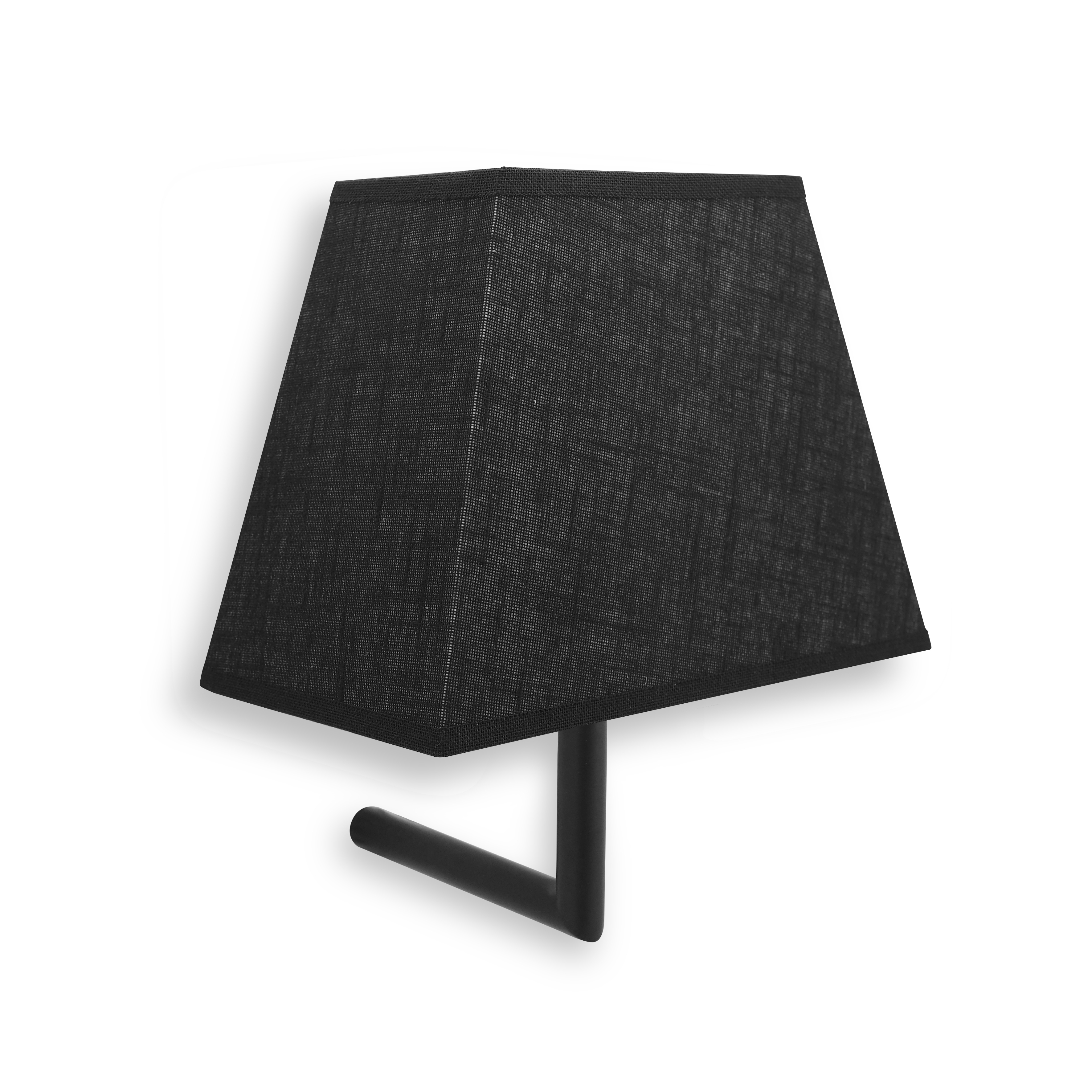 qles LSK1720 Lampenschirm, Schwarz, konisch, Leinen-Bezug