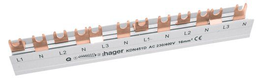 Hager KDN451D Phasenschiene 3P+N 16mm² 12 Module