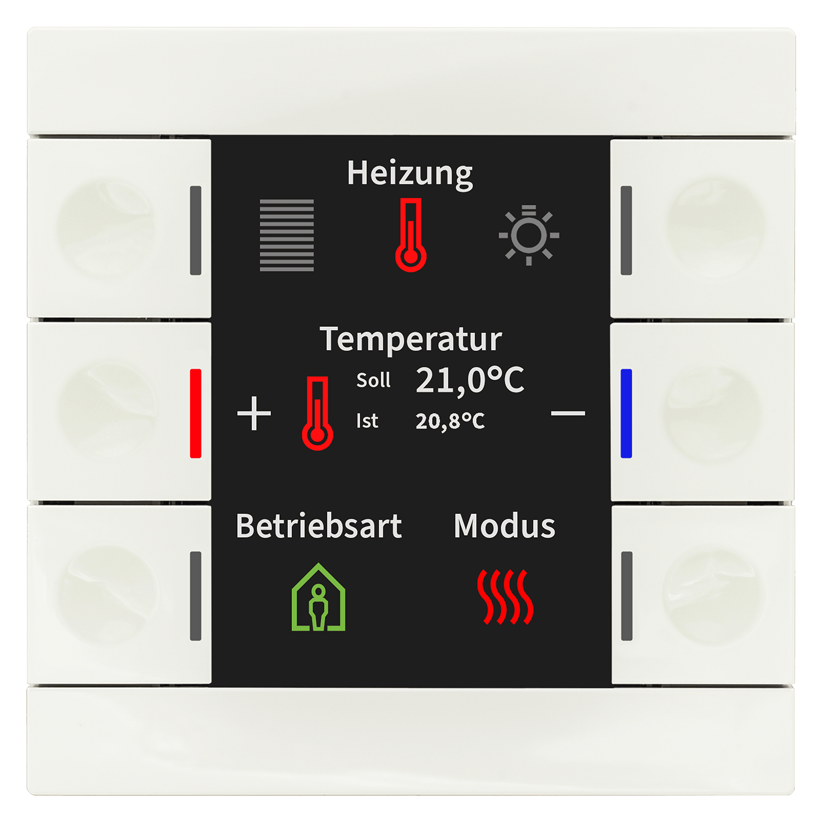MDT BE-TAS86T.02 KNX Taster Smart 86 mit Farbdisplay und Temperatursensor, Reinweiß glänzend