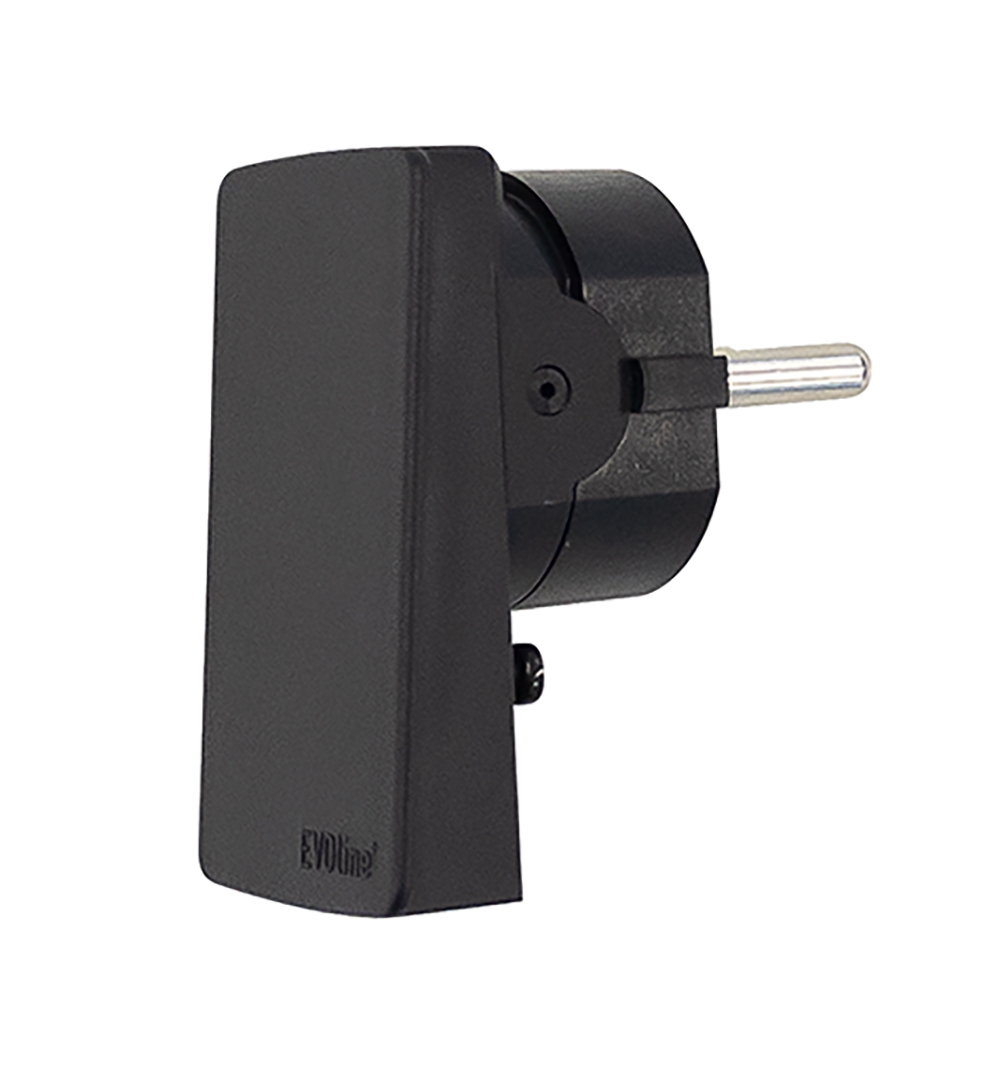 EVOline® 151300000100 PlugMini flacher Schutzkontakt-Stecker ohne Anschlußkabel, schwarz