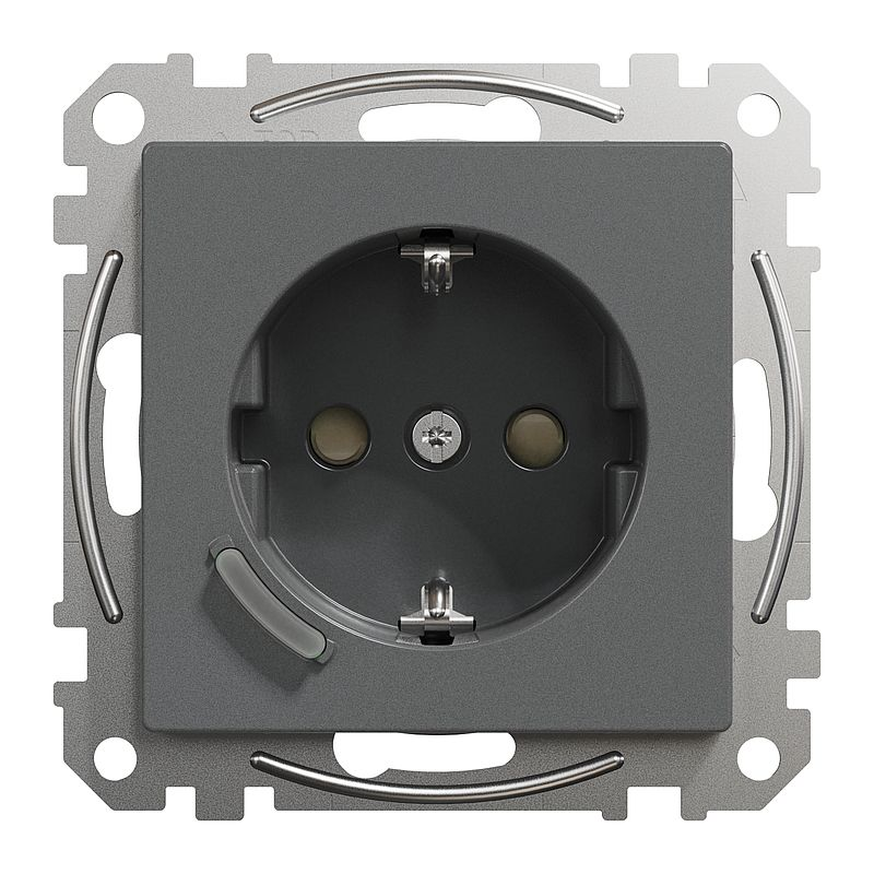 Merten MEG2380-0414 Connected Schutzkontakt-Steckdose 16A, System M, Anthrazit, Thermoplast edelmatt