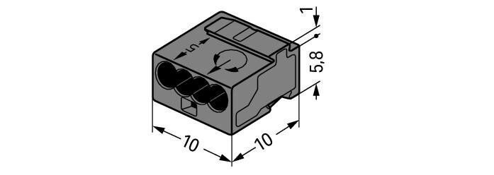 WAGO 243-204 Micro- Verbindungsdosenklemme 0,6-0,8mm, dunkelgrau