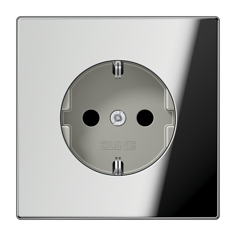 Jung GCR1520KI Schutzkontakt-Steckdose, 16 A 250 V ~, SAFETY+, Metall verchromt, Serie LS, glanzchrom