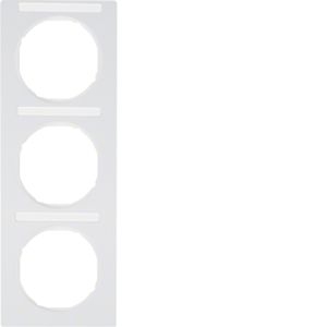 Berker 10132269 Rahmen 3-fach mit Beschriftungsfeld, R.3, polarweiß glänzend