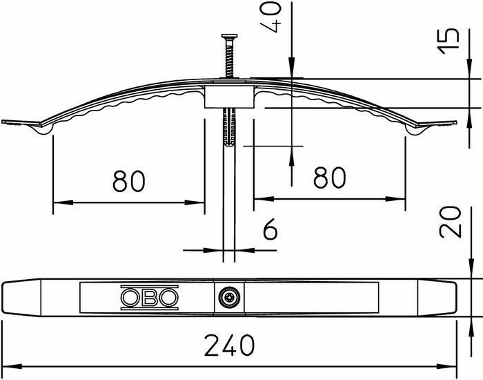 OBO Bettermann 2033-SD-SP Kabelklammer mit Schlagdübel 16 Leitungen (NYM 3x1,5mm²)