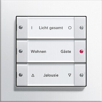Gira 5333100 eNet Funk Wandsender 3-fach, System 55, Wippen mit Beschriftungsfeld