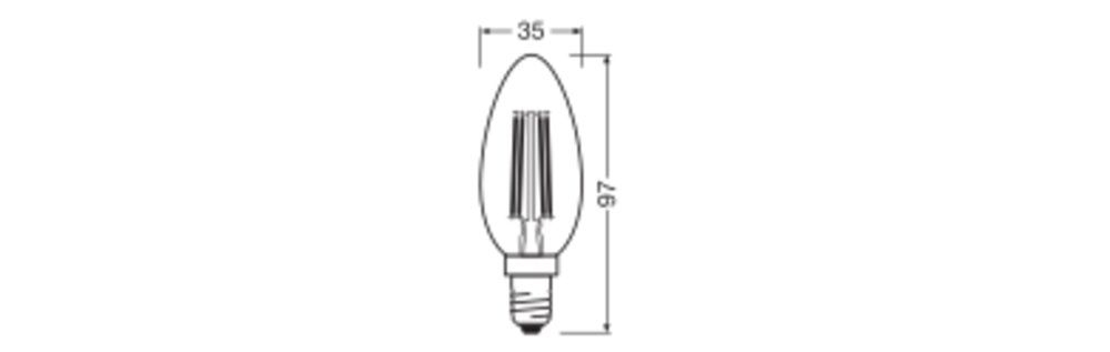 Ledvance 4099854439049 LED CLASSIC BP, 320 °, 3,4 W, 827, 470 lm, E14, dimmbar
