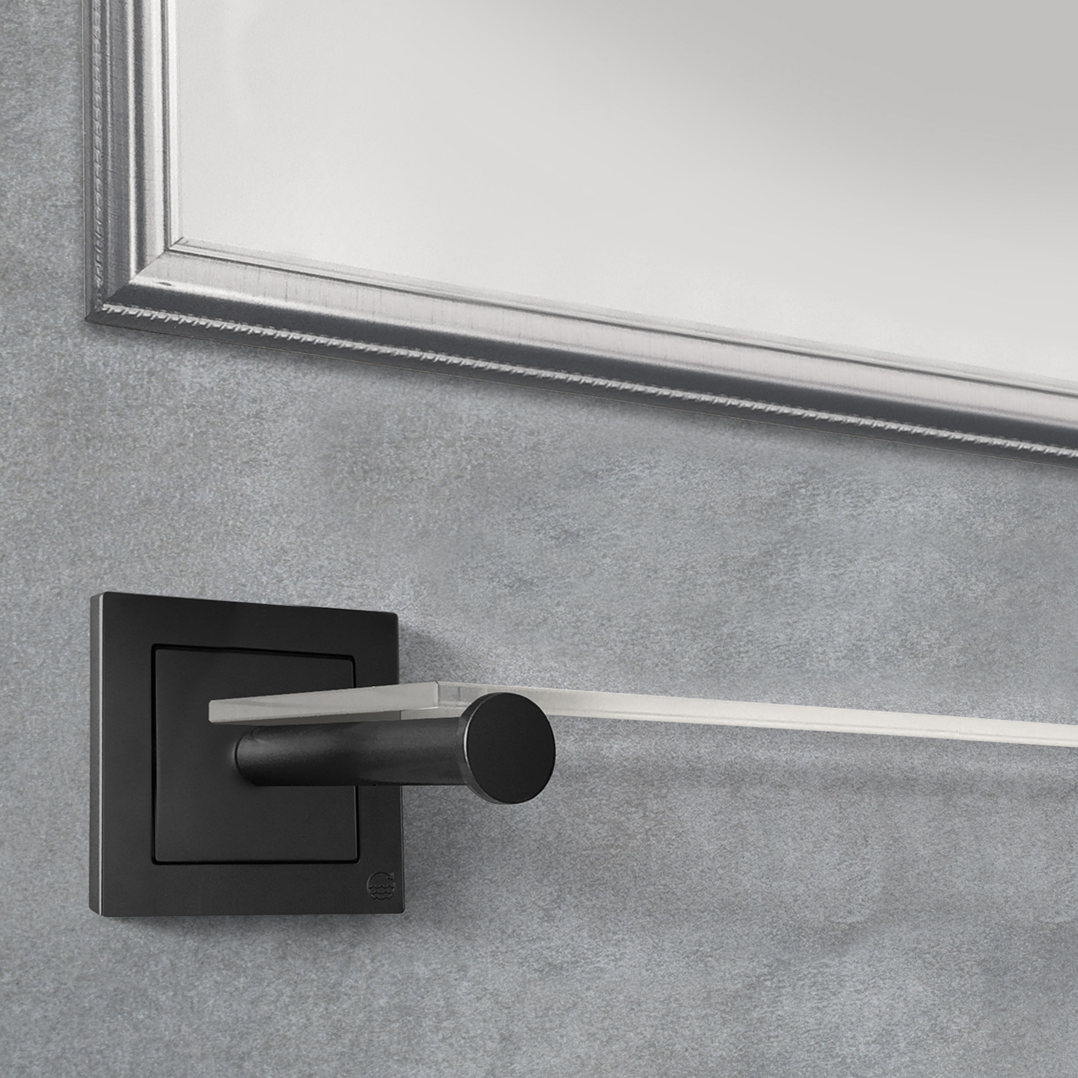 qles RHB0403 Regalhalter 120 mm (2 Stck.), für Merten System-M, beleuchtet/LED/warmweiß (3000k), Schwarz matt, IP44