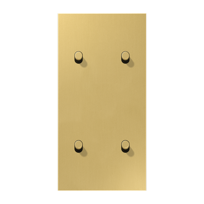 Jung ME12-25CR25 Abdeckung mit Kipphebel "Zylinder", 2 x 2 Kipphebel, senkrecht, Serie LS 1912, Messing classic