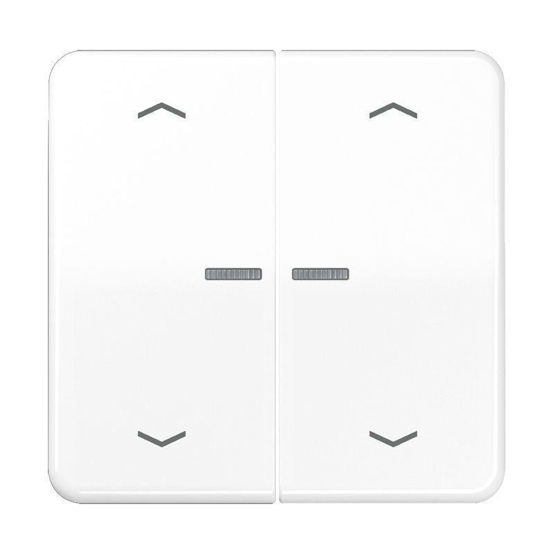 Jung CD102KO5PWW Wippe mit Lichtleiter, mit Pfeilsymbolen für Taster 2-fach, Duroplast, F10, Serie CD, alpinweiß