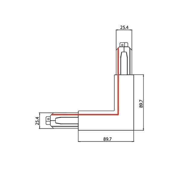 Brumberg 87126680 Eckverbinder 90° zu 3-Phasen-Stromschiene ONETRACK DALI/schaltbar, 87161-87163, Schutzleiter innen, silber
