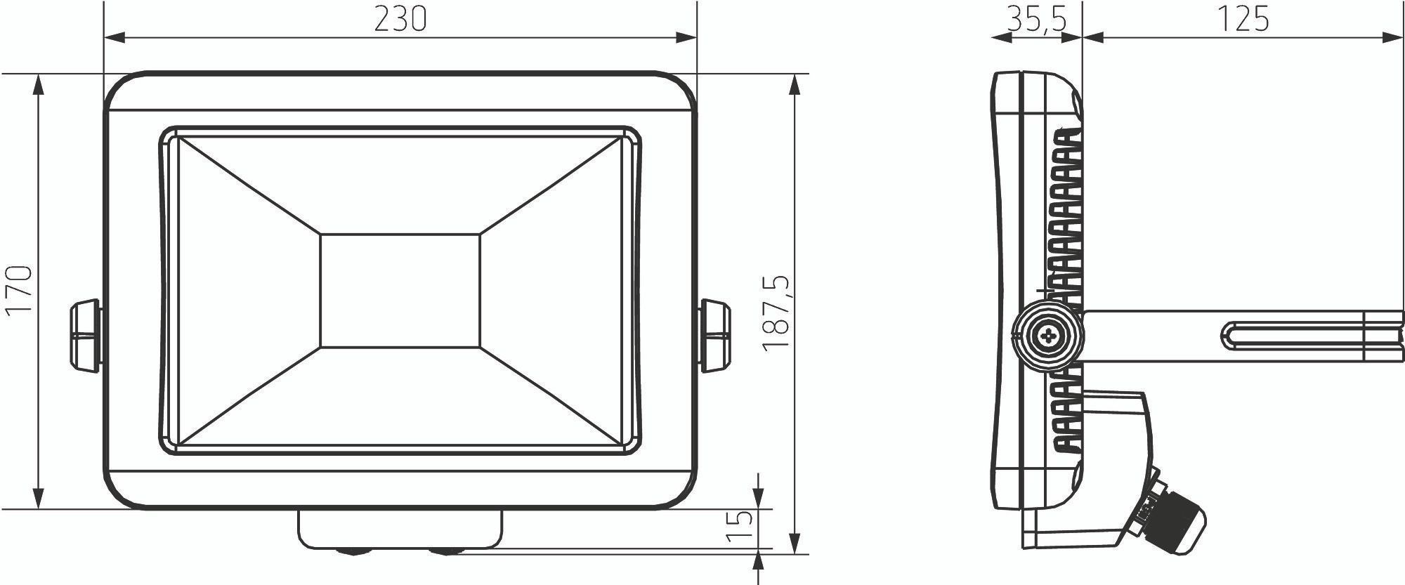 Theben 1020685 theLeda B30L WH LED-Strahler für Wandmontage, 30 Watt, weiß