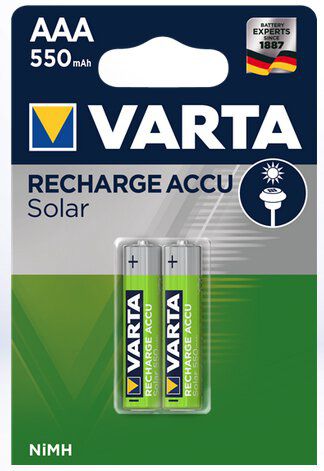 Varta ACCU Batterien Solar 56733 AAA/Micro 550mAh, 2-Stück