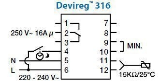 Devi 140F1075 DEVIreg™ 316 elektronischer Differenzthermostat