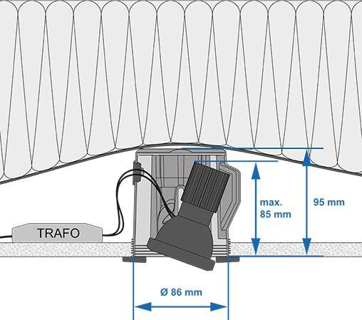Kaiser 9320-21 ThermoX LED Einbaugehäuse , 95mm tief, bis 10W