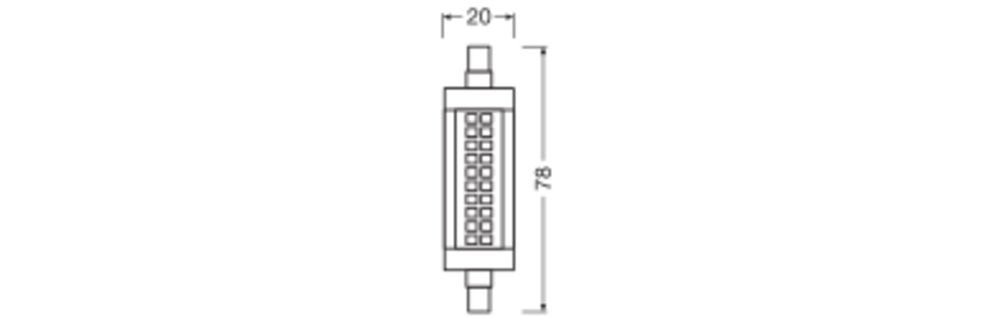 Ledvance 4099854503504 LED SLIM LINE R7sP, 300 °, 9,5 W, 827, 1055 lm, R7s, dimmbar
