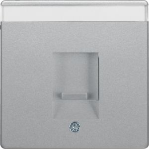Berker 11706084 Zentralstück mit Staubschutzschieber und Beschriftungsfeld, Q.x, aluminium samt
