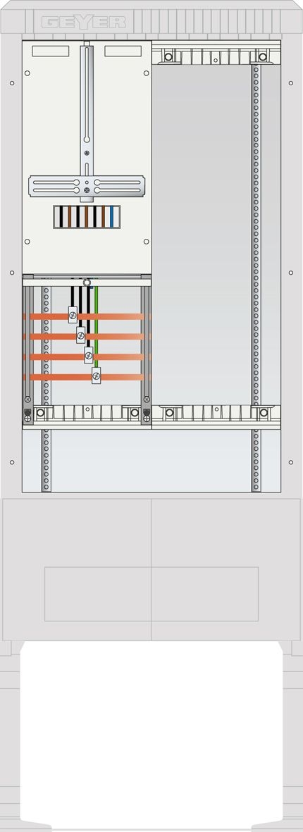 ABN SB175ZL1400X Straßenbeleuchtung Anschlusssäule 1 ZP, 4pol, Leerplatz 250x750, ohne HAK, grau