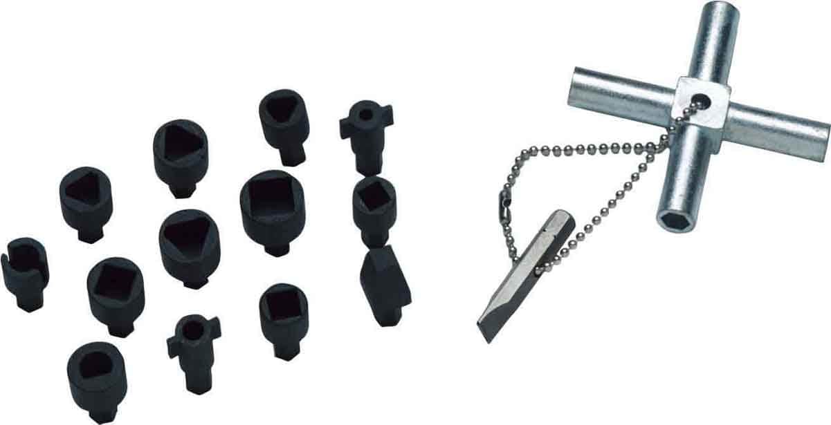 Cimco 11 2798 Multi-Key-Set, kompletter Satz Schlüsselkreuz plus Einsätze, in Kunststoff-Aufbewahrungsbox