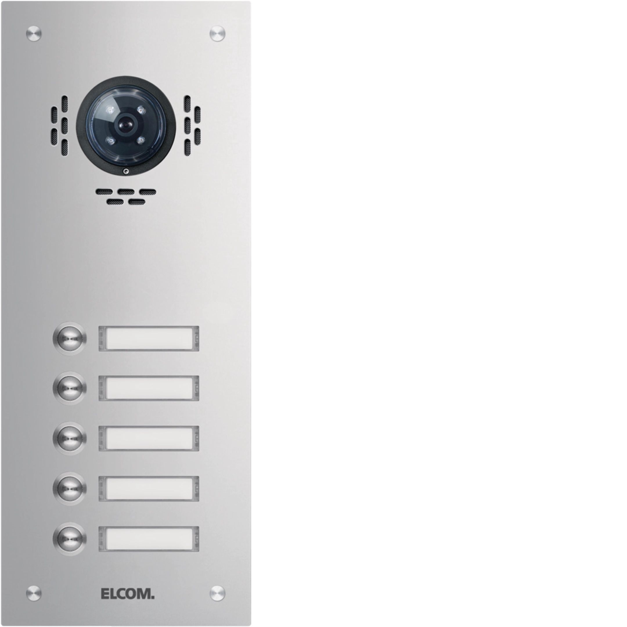 Elcom 1105180BTC Aussenstation für Kamera-Türlautsprecher 5/1 Rund-Taster, Unterputz, Edelstahl matt, ESTA
