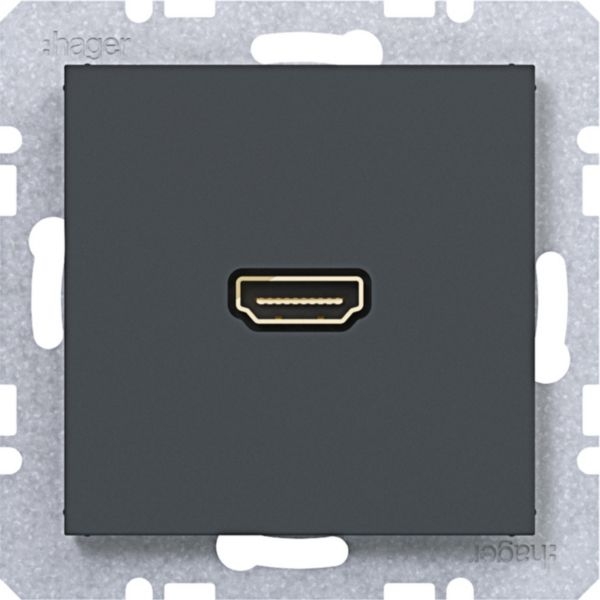 Hager WAF4379AT High Definition Steckdose HDMI, A.x/C.x, anthrazit matt