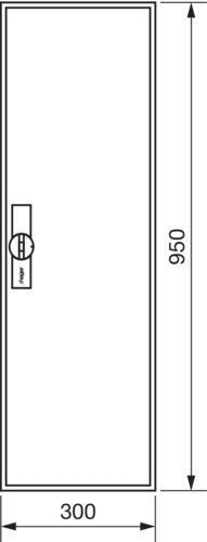 Hager ZB21S, univers Z Leerschrank m. Tür IP44, H=950mm, 1 Feld