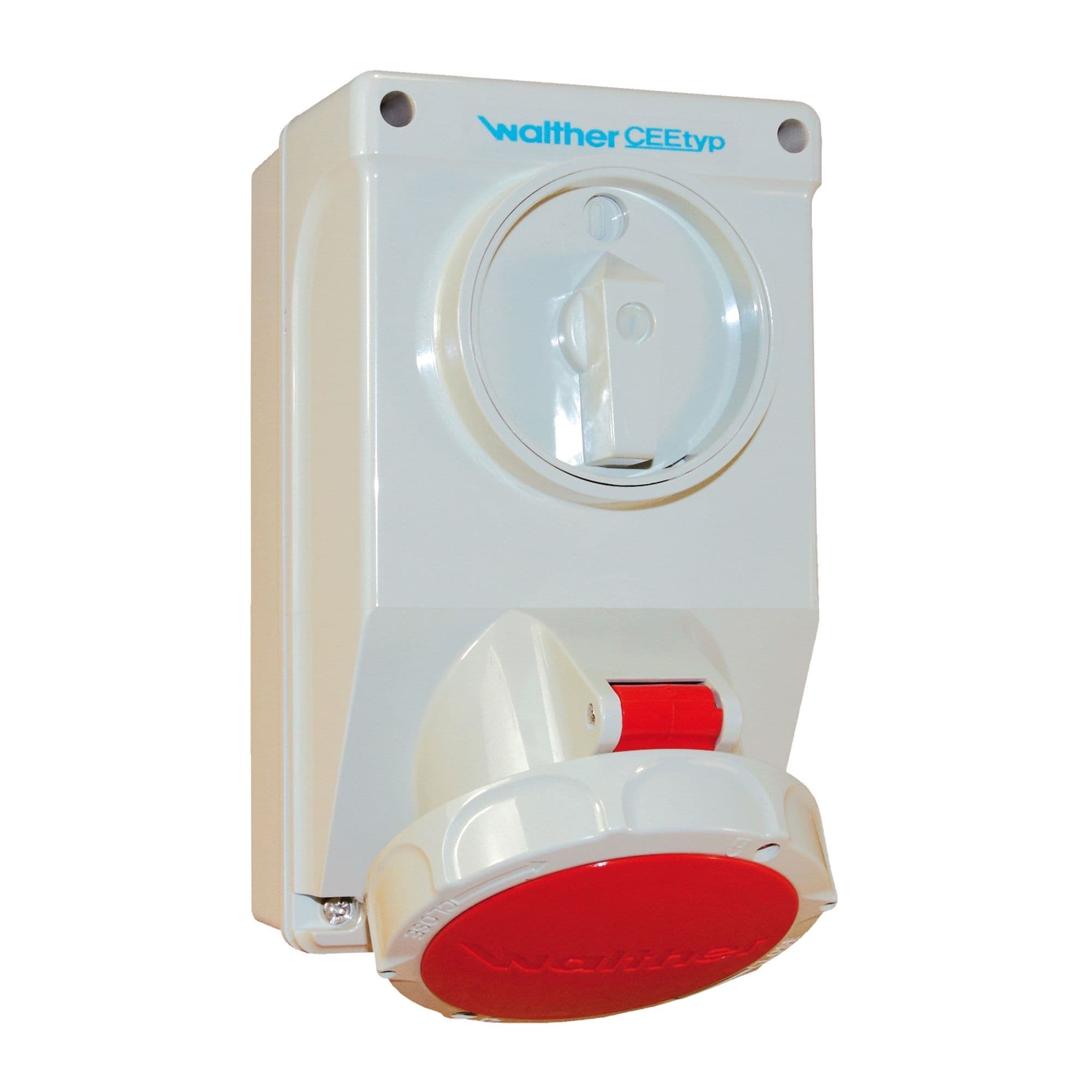 Walther Werke AA139509 Wasserdichte Wandsteckdose 32A 5P 9h mit 2-poligem Ausschalter ohne Verriegelung
