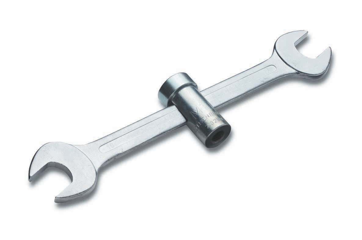 Cimco 11 4011 Express-Schlüssel, Maulschlüssel mit Stockschraubenschlüssel M 10, SW 17 - 19