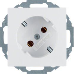 Berker 47278989 Schutzkontakt-Steckdose 45°, S.1/B.3/B.7, polarweiß glänzend