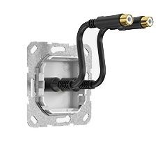 Gira 567910 HDMI und USB 3.0 A Kabelpeitsche, Einsatz, schwarz matt