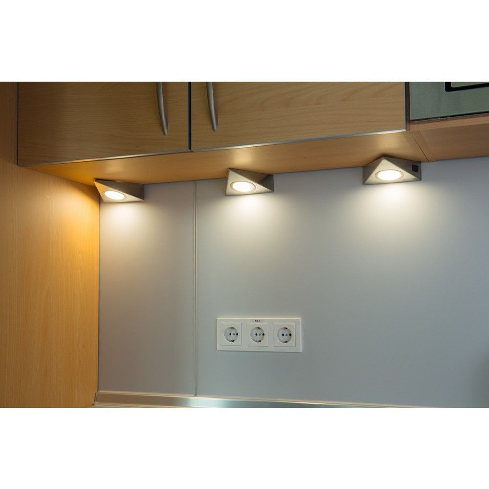 Heitronic 23009 LED Unterbaustrahler Genua, 6 W, 3000 K, mit Schalter, 3er-Komplett-Set