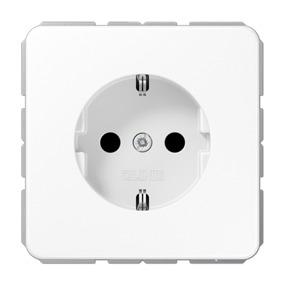 Jung CD1520BFKIWW Schutzkontakt-Steckdose, 16 A 250 V ~, SAFETY+, Thermoplast, Serie CD, alpinweiß