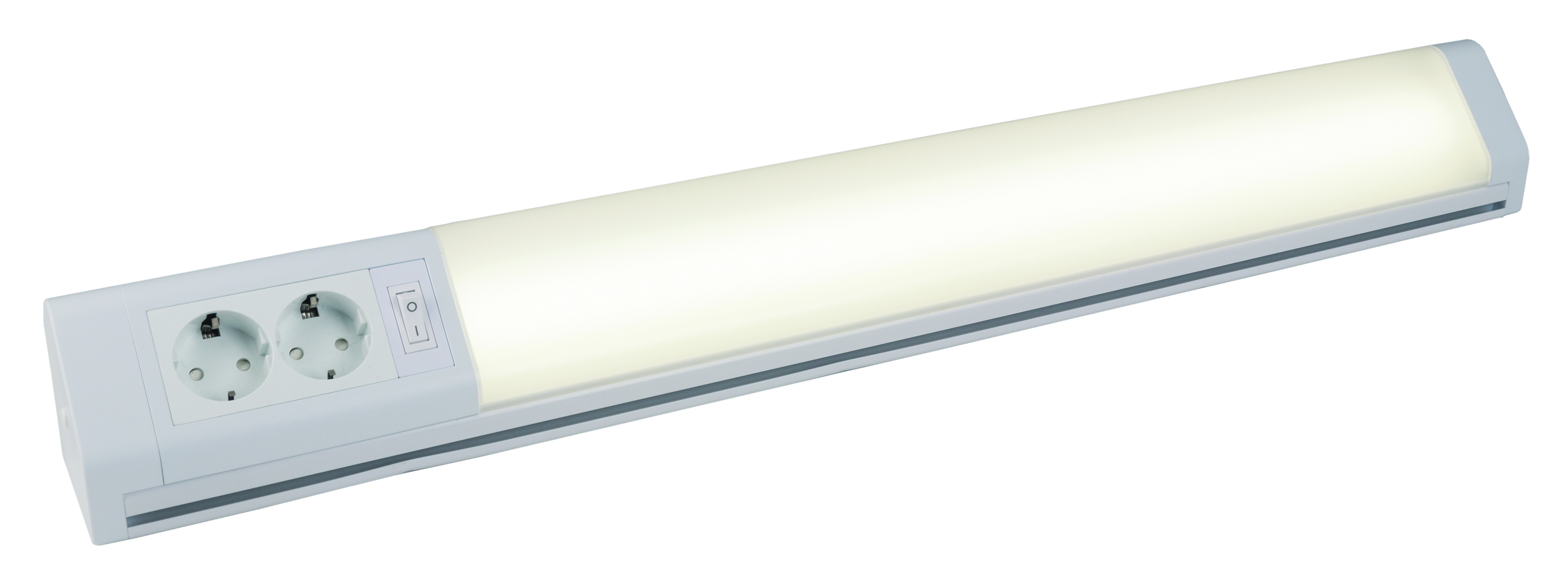 Heitronic 28146 Unterbauleuchte BONN, 15 W,  3000 K, Länge 762 mm, mit 2 Steckdosen