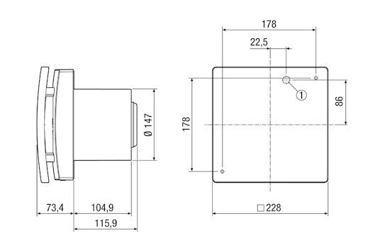 Maico ECA 150 IPRO VZC Lüfter mit Einschaltverzög., Rohr-Ø150mm