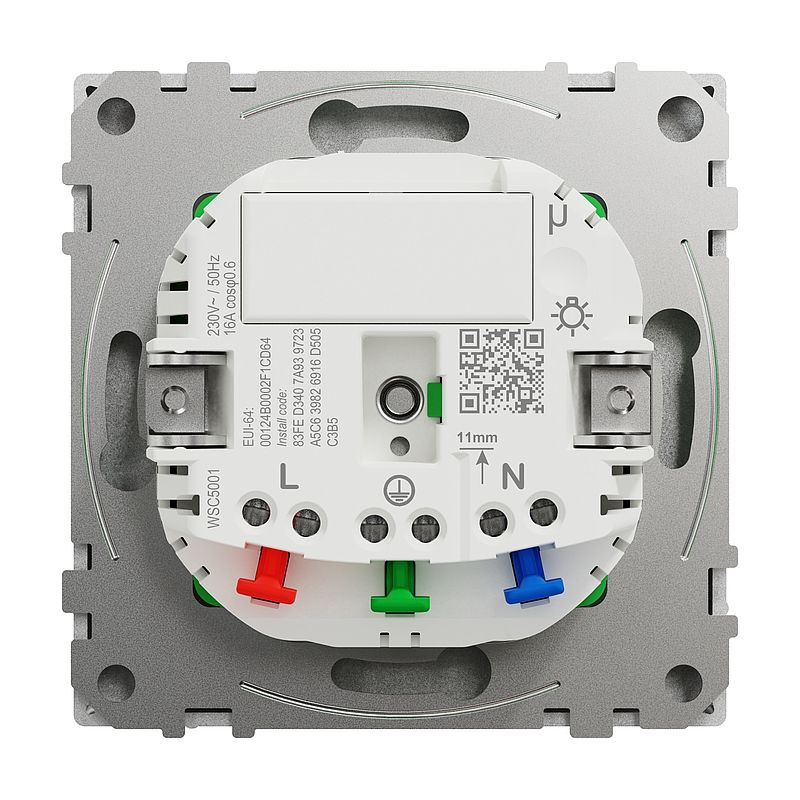 Merten MEG2380-6036 Connected Schutzkontakt-Steckdose 16A, System Design, Edelstahl, Thermoplast lackiert