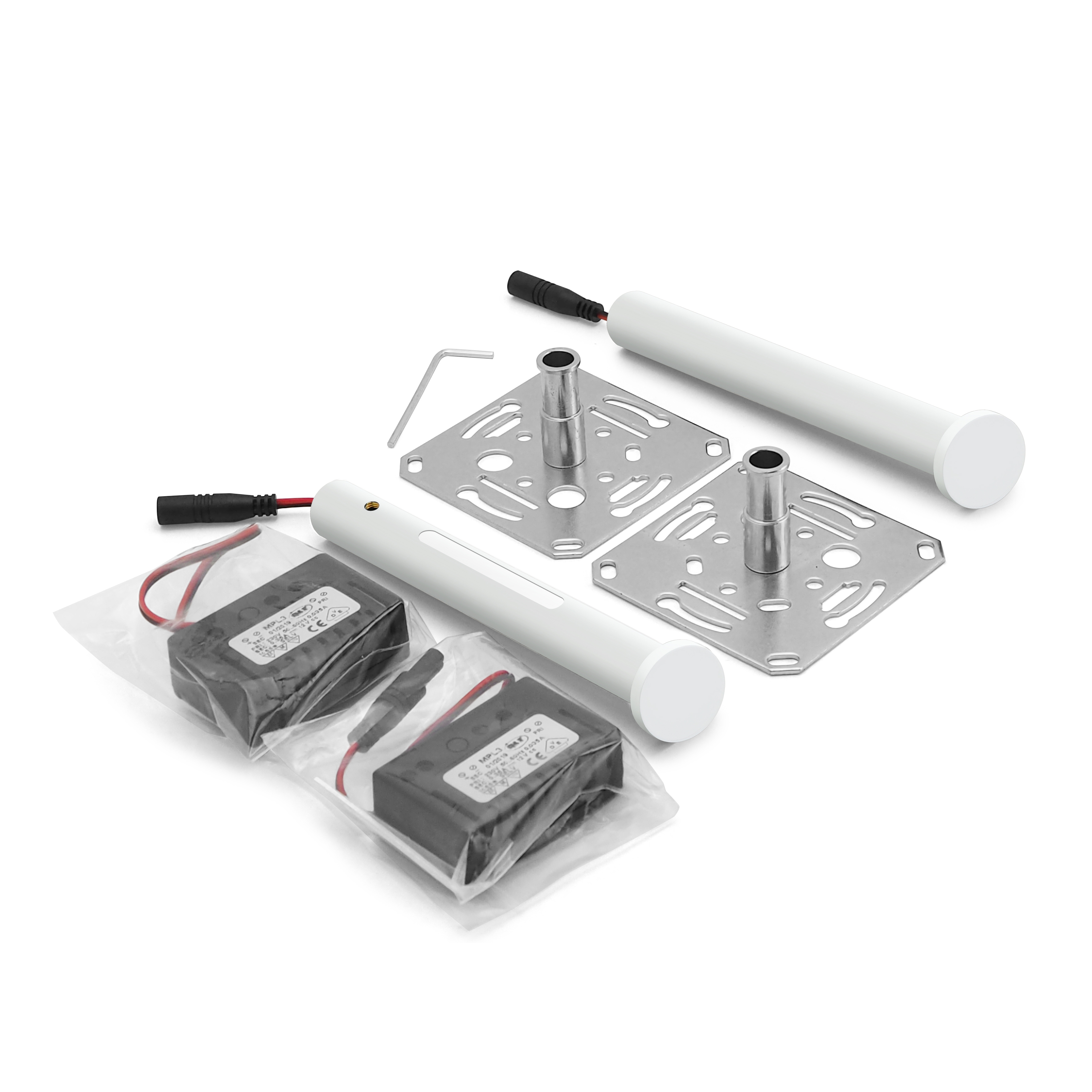 qles RHB0625 Regalhalter 120 mm (2 Stck.), für Merten System-M, beleuchtet/LED/warmweiß (3000k), Aktivweiß glänzend, brillant, IP44