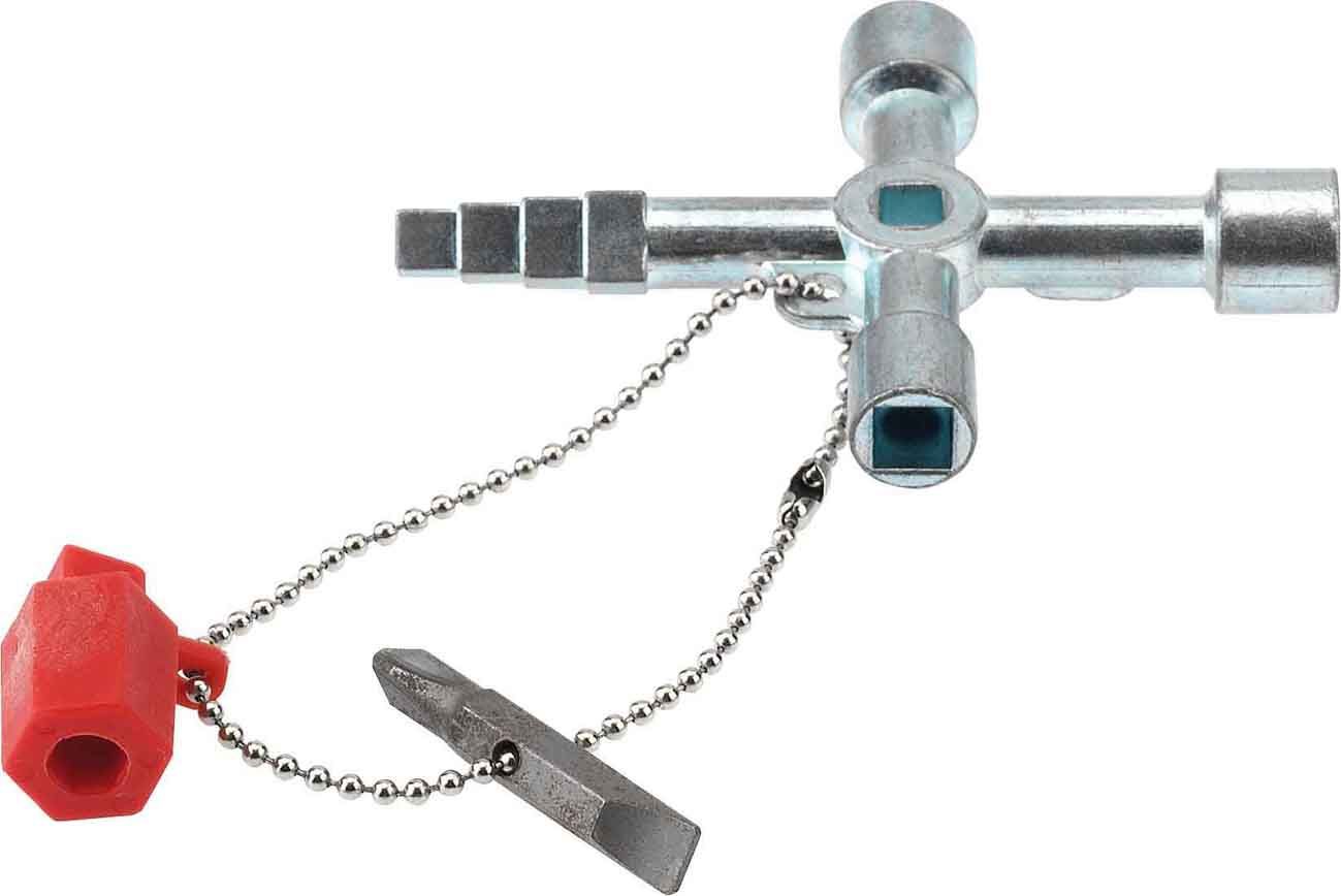 Cimco 11 2922 Universalschlüssel Profi Key, Inkl. Adapter für 1/4 Zoll Bits, Wendebit und Kette.