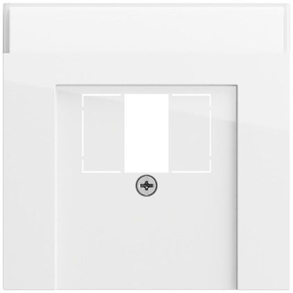 Gira 087670 Abdeckung für TAE und USB mit Beschriftungsfeld, System 70, reinweiß glänzend
