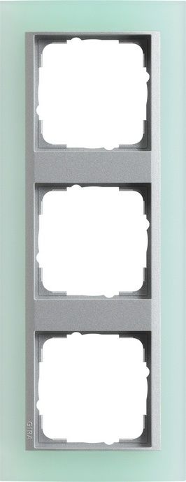 Gira 021351 Abdeckrahmen 3-fach Zwischenrahmen Farbe alu, Gira Event Opak, mint