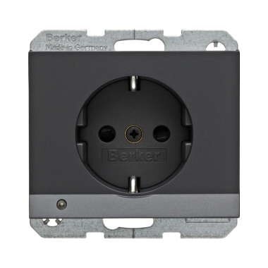 Berker 41097006 Schutzkontakt-Steckdose mit LED-Orientierungslicht, K.1, anthrazit matt
