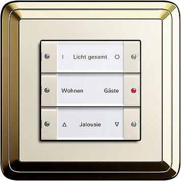 Gira 213301 Wippenset 3-fach mit Beschriftungsfeld, System 55, Klar/cremeweiß glänzend
